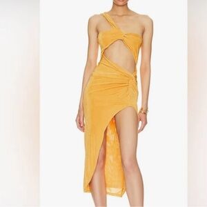 Superdown Asymmetrical Orange Dress